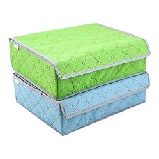 Ducomi® SevenBox – Set de 2 organiseurs en tissu pliables à 7 compartiments avec bords rigides pour tiroirs et armoires 35 x 27 x 11 cm Mixed Colors - B06Y39MDMN